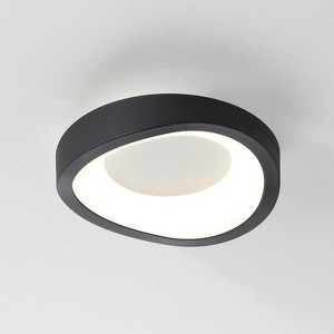 Claxy LED Flush Mount Ceiling Light Black 4000K 10W 8-inch Round - 1 of 4