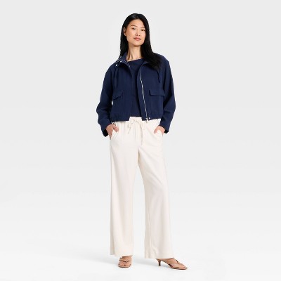 Женские куртки A New Day Women's Full Zipped Modern Gauze Jacket - A New Day™ Navy Blue S — фото 2