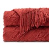 Chanasya Bevel Acrylic Knit Boho Throw Blanket With Tassels - 4 of 4