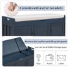 Kumasinova Rustic 3 Shutter-shaped Doors Storage Ottoman, Storage Bench with Adjustable Shelf, Entryway Bench, Shoe Bench with Removable Cushion - 4 of 4