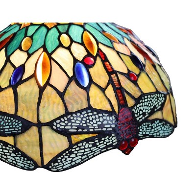 Empress Dragonfly Tiffany-Style Dark Bronze Glass Island Pendant Light