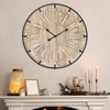 Large 30 Inch Farmhouse Wall Clock Wood and Metal Silent Operated for Living Room Kitchen Office Decor - 2 of 4