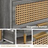 6 Drawer Dresser with Railed Edge, Mid Century Modern Gold Closet TV Stand with High Legs, Rattan Design Large Storage Organizer for Bedroom Living - 4 of 4
