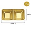Unique Bargains Stainless Steel Divided Appetizer Sushi Soy Dipping Sauce Dishes 4 Pcs - 2 of 4