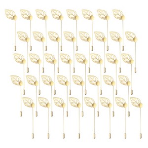 Unique Bargains Leaf Brooch Tray Stick Lapel Pin Alloy DIY Boutonnieres Pins with Leaf - 1 of 4