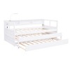 YOOCOZZ Twin XL Size Wood Daybed with 2 Trundles, 3 Storage Cubbies,1 Light and USB Charging - 2 of 4