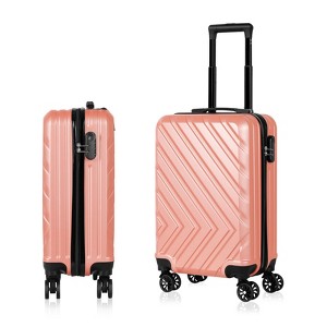 Oumilen Carryon 20" Hardside Suitcase ABS Spinner Luggage with Lock - Arrow in Rosegold - 1 of 1