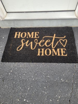 Home Sweet Home Doormat, Coir & Rubber, Tan & Black, 18 x 30 inches, Mardel