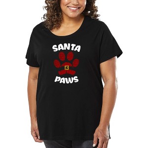 LA Pop Art Santa Paws - Women's Word Art T-Shirt - 1 of 4