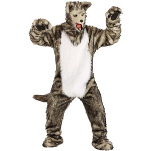 HalloweenCostumes.com One Size Fits Most   Adult Wolf Mouth Mover Mask Costume, Black/Brown/Brown - 1 of 4