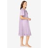 Dreams & Co. Plus Size Short Floral Print Cotton Gown - 4 of 4