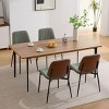 Mid-Century Modern Upholstered Dining Chair with Curved Backrest and Metal Legs, Kitchen & Dining Seating-Panipeachy - 3 of 4