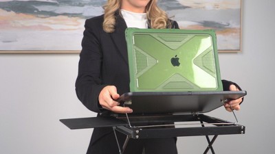 Adjustable Black Metal Foldable Standing Desk Converter