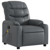 vidaXL Gray Faux Leather Massage Recliner Chair - Manual Reclining Lounge Seat with Cup Holders for Living Room Comfort - 3 of 4