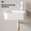 Hrinhom 14.2"W Floating Rectangle Bathroom Vanity Sink,Modern Ceramic Wash Basin Without Faucet - 4 of 4