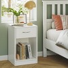 SKONYON 2-Tier Nightstand with Drawer - White Modern End Table for Bedroom, Living Room, or Office, Versatile Side Table for Sofa or Bedside - 2 of 4