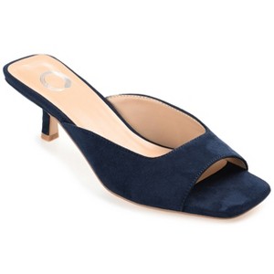Journee Collection Womens Medium and Wide Width Larna Slip On Kitten Heel Open Toe Pumps - 1 of 4