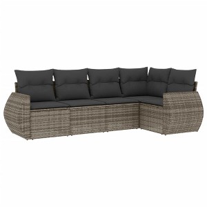 vidaXL Garden Sofa Set Grey PE rattan Large Modular Garden Sofa Set - 1 of 4