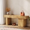 Tribesigns 47" Solid Wood Bench, Entryway Bench with Artistic Legs, Heavy Duty Dining Bench for Kitchen, Living Room, Hallway, End of Bed - 2 of 4