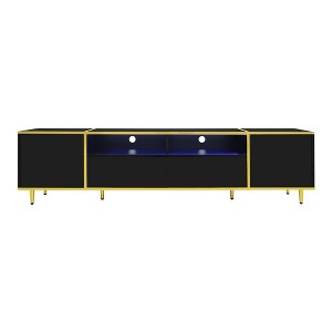 Racxily 70.9" Modern TV Stand for 80" TVs, Entertainment Center with LED Lights & Storage - 1 of 4