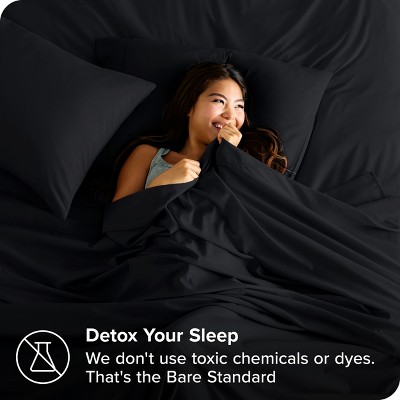 Twin/Twin XL Black Double Brushed Microfiber Flat Sheet Set