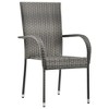 vidaXL Stackable Patio Chairs 4 pcs Gray Poly Rattan - 2 of 4