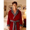 ADR Men's Robe, Plush Fleece Hooded Bathrobe Man, Long Warm Cozy Bath Robe Man - 2 of 3