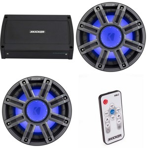 Kicker (2) 51MWF104 - MWF 10-Inch Premium Marine Subwoofer (free-air) 4-ohm & 48KXMA12002 Marine Amp Bundle ( Includes LED Remote ) - 1 of 4