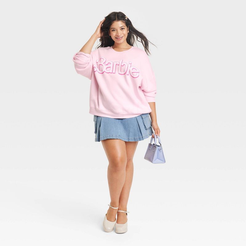 Women's Barbie Logo Graphic Sweatshirt - Pink, 3 of 10