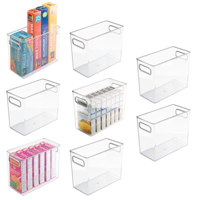 Mdesign Large Plastic Kitchen Pantry Storage Organizer Bin With Handles, 4  Pack - Clear, 10 X 10 X 7.75 : Target