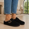 CUSHIONAIRE Haven Genuine Leather Clogs for Women – Faux Fur Lined  Slip-On Womens Shoes with Cork Footbed and Adjustable Buckle - 2 of 4