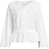 Lands' End Women's Embroidered Poplin Long Sleeve Blouse - 3 of 4