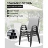 Outdoor Stackable Dining Chairs Set of 4, High-Back Patio Stacking Chairs, Patio Chairs with Textilene Farbic & Metal Frame for Lawn Backyard Deck - 3 of 4