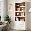 Hommoo 72.8" Tall White FreeStanding Bookshelf with 2 Drawers - 3 of 4