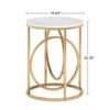 FONTOI 20'' Round End Table, Modern Accent Side Table with O-Shaped Base for Living Room, Bedroom, Gold&White, 19.69"*25.59"*19.69" - 3 of 4