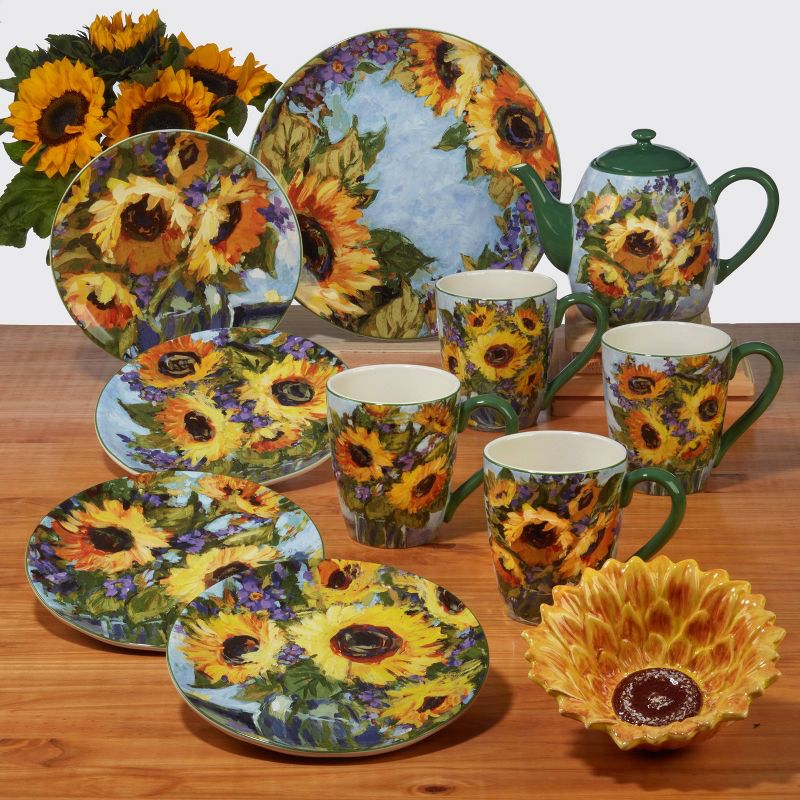 Sunflower Bouquet Teapot - Certified International, 3 of 4