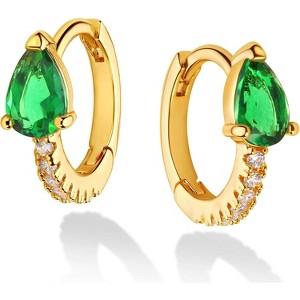 Dremmy Studios CZ Huggie Hoop Earrings | 14K Gold Plated, Chunky & Minimalist Gift - 1 of 4