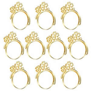 Unique Bargains DIY Crafts Earrings Necklace Bracelet Making Alloy Open Back Sakura Bezel Pendants 10 Pcs - 1 of 4