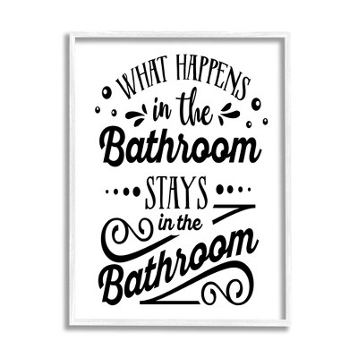 Stupell Industries What Happens In Bathroom Framed Giclee Art
