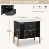 JUJABU Modern Nightstand with 2 Storage Drawers, Golden Metal Handles & Legs - Easy Assembly - 3 of 4