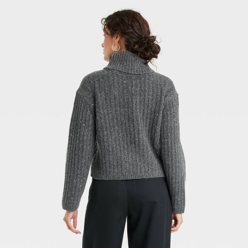 Women's Mock Turtleneck Cashmere-Like Pullover Sweater - Universal Thread™, 3 of 11
