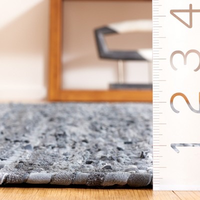 Handmade Light Grey and Dark Grey Cowhide Area Rug