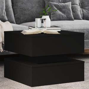 vidaXL Coffee Table Black Engineered wood Low Coffee Table Square - 1 of 4