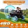 JOYRACER 24 Volt 4X4 Ride on Toys with 2 Seat, 600W Power UTV Car 4 Wheeler for Big Kids with Remote Control, Storage, 3 Speeds, Bluetooth Music - 2 of 4
