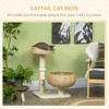 28" Elevated Cat Bed with Sisal Scratching Post for Indoor Kitties, Modern Cat Tree with Cute Basket Design - 4 of 4