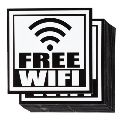 Juvale 24-Pack Free WiFi Sign Vinyl Decals Stickers Labels Self-Adhesive for WiFi Hotspot, 5 x5 in