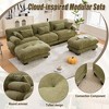 MOONMISS Pelletized velvet U Shape Cloud Couch with 2 Ottomans,3 Seater Comfy Sofa with Bolster Armrest Pillows,sofa for Living Room - 4 of 4