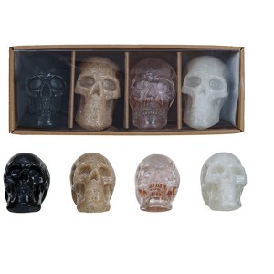 Storied Home Set of 4 Resin Skulls, Multi-Color, Boxed - 1 of 1