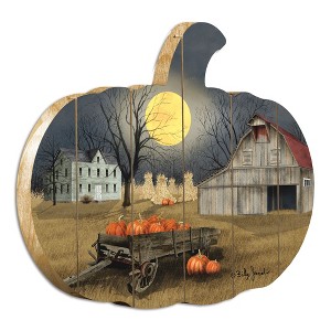Harvest Moon By Artisan Billy Jacobs Printed on Wooden Pumpkin Wall Art - 1 of 3