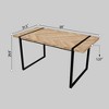 NicBex Dining Room Table Set for 6 Morden Dining Table Set with Oak MDF Tabletop, Metal Legs and 6 PU Chairs for Home Office - 2 of 4